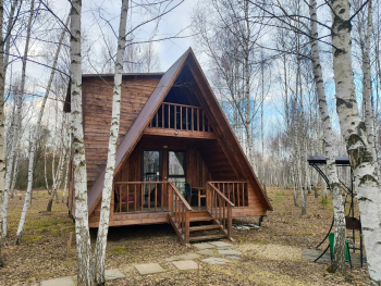Двухместный двухэтажный дом с электрокамином и двумя санузлами — фото 1